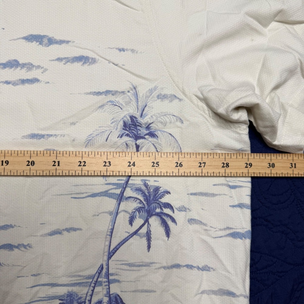 Tommy Bahama Mens 2XB Ivory Silk Cotton Marlin Tropical Hawaiian Fish Shirt Read - Picture 6 of 7